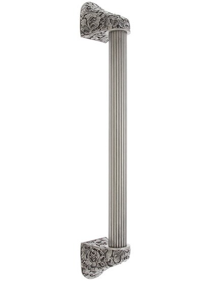12 inch Ginkgo Leaf Appliance Pull With Fluted Bar in Antique Pewter.